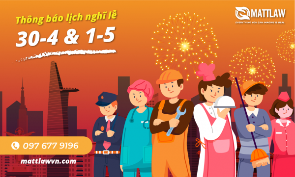THÔNG BÁO NGHỈ LỄ 30-4 và 1-5